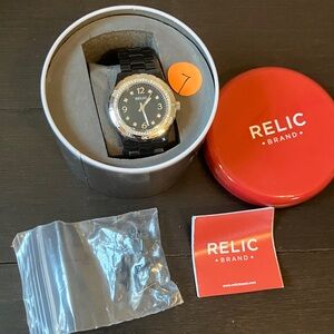 Relic Black and Silver Timepiece
